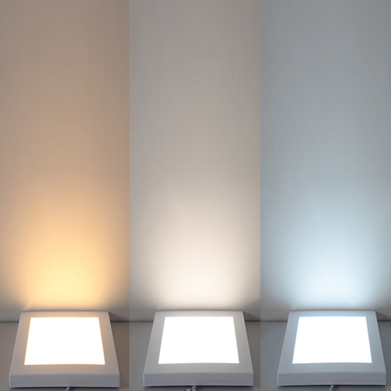 Surface and concealed integrated three-color adjustable Square LED panel light without sensor COMBINATION