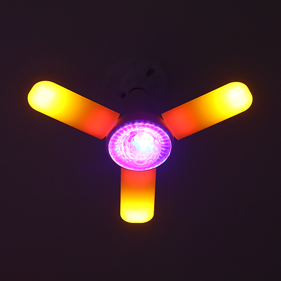 E27/B22 RGB 3-blade LED Music Ceiling Fan Light B-RGB light effect2