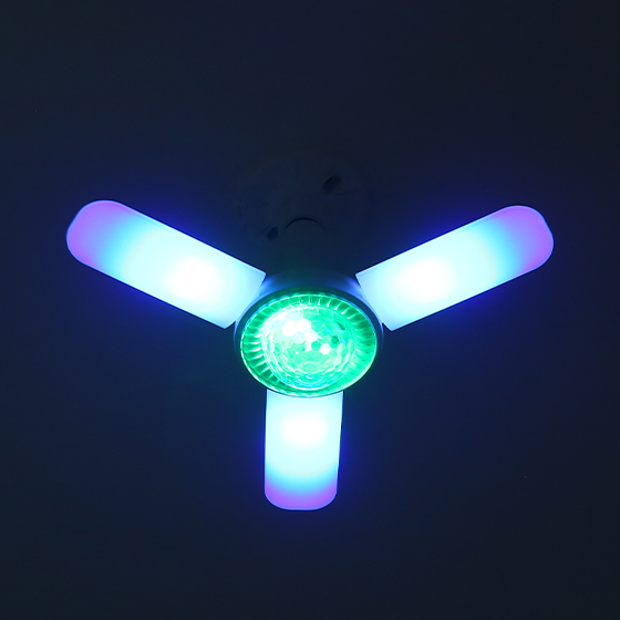 E27/B22 RGB 3-blade LED Music Ceiling Fan Light B-RGB light effect3