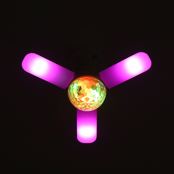 E27/B22 RGB 3-blade LED Music Ceiling Fan Light Large B-RGB light effect1