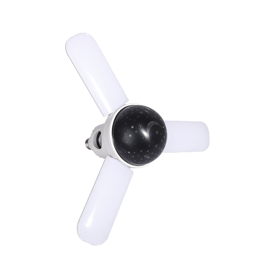 E27/B22 RGB 3-blade LED Music Ceiling Fan Light Large A-side view