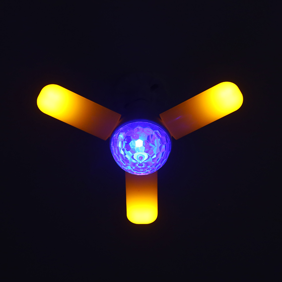 E27/B22 RGB 3-blade LED Music Ceiling Fan Light Large B-RGB light effect2