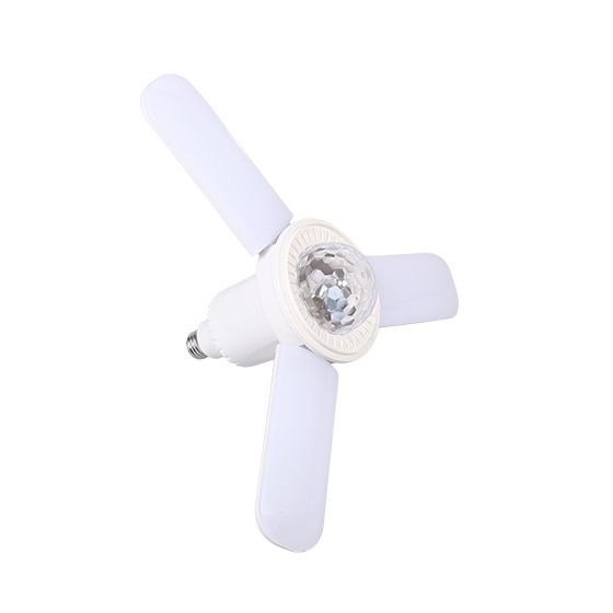 E27/B22 RGB 3-blade LED Music Ceiling Fan Light B-side view