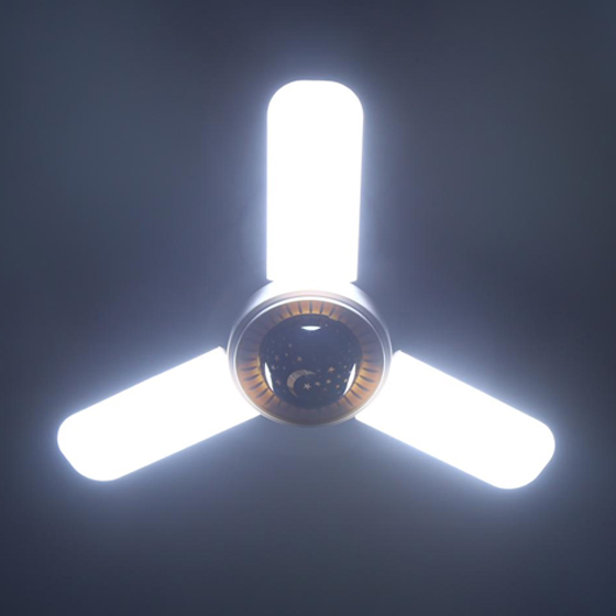 E27 RGB 3-blade LED Music Ceiling Fan Light-CW light effect