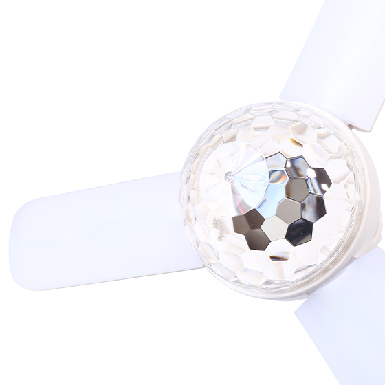 E27/B22 RGB 3-blade LED Music Ceiling Fan Light Large B-honeycomb pattern details