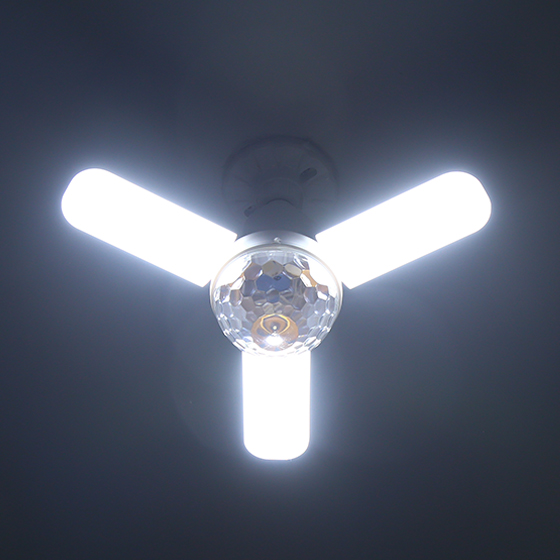 E27/B22 RGB 3-blade LED Music Ceiling Fan Light Large B-CW light effect